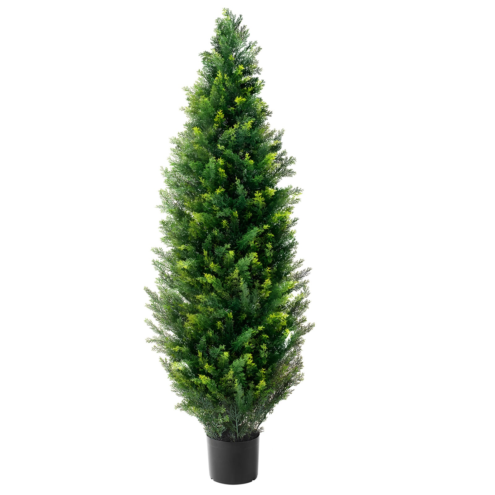 2 Pack 4' Artificial Cedar Topiary Tree Plant UV Decor In/Outdoor_voghion.com